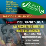 sabato 11 luglio apertura in nottirna per i musei di villa baciocchi. ritornano infatti le notti dellarcheologia con "Alla riscoperta dei reperti dei Musei di Villa Baciocchi.